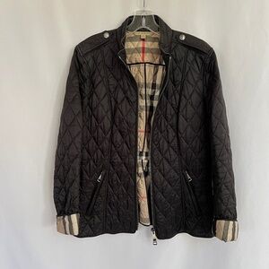 BURBERRY BRIT Quilted Jacket Nova Check Lining Black Size L